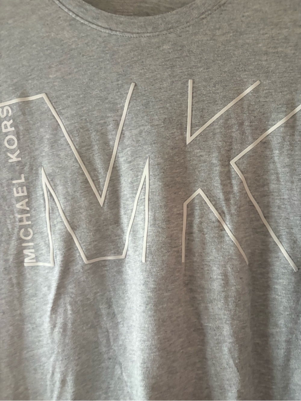 Michael Kors Men’s Light Gray MK Logo Short Sleeve Tee
